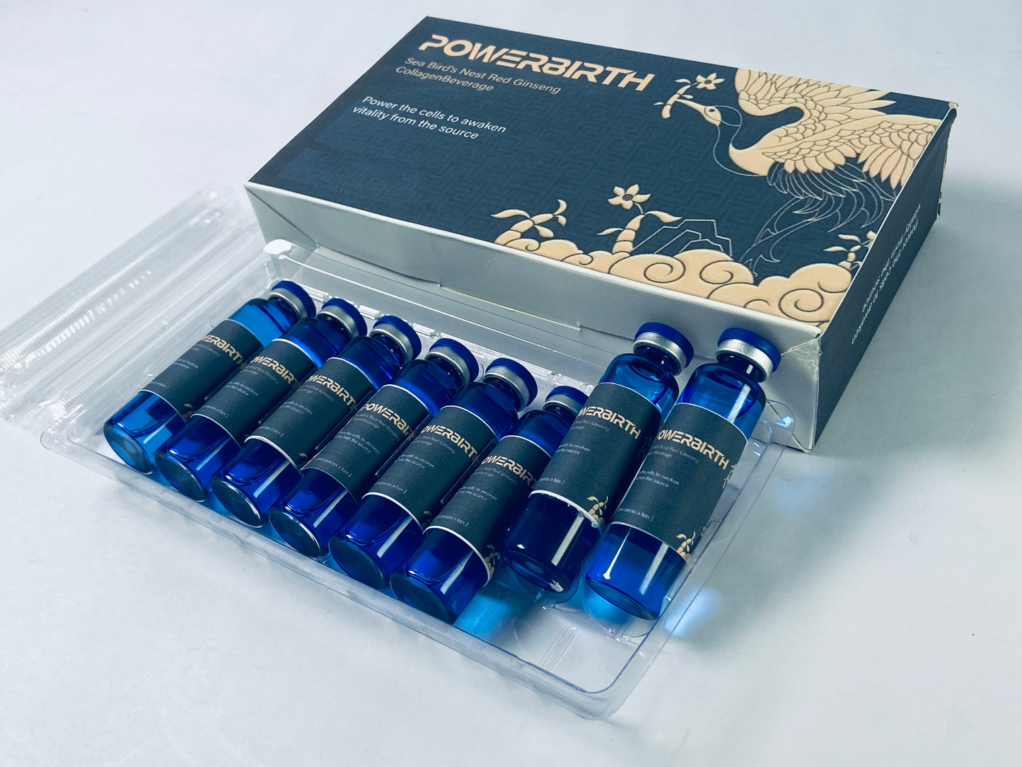 POWERBIRTH Nutritional supplement in the nature of a nutrient-dense, protein-based drink mix Bird's Nest Extract, Fucoidan Extract, CoQ10, and Vitamins