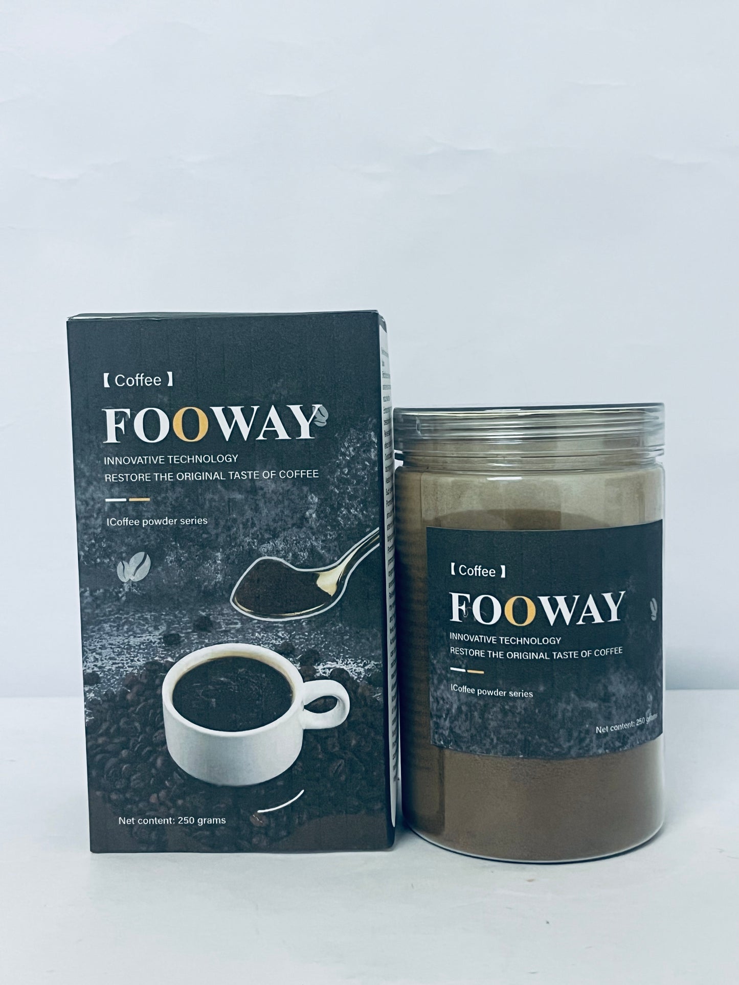FOOWAY Coffee Espresso Coffee Powder for Baking & Smoothies, Non-GMO Colombian Coffee, Medium Roast, Fine ground