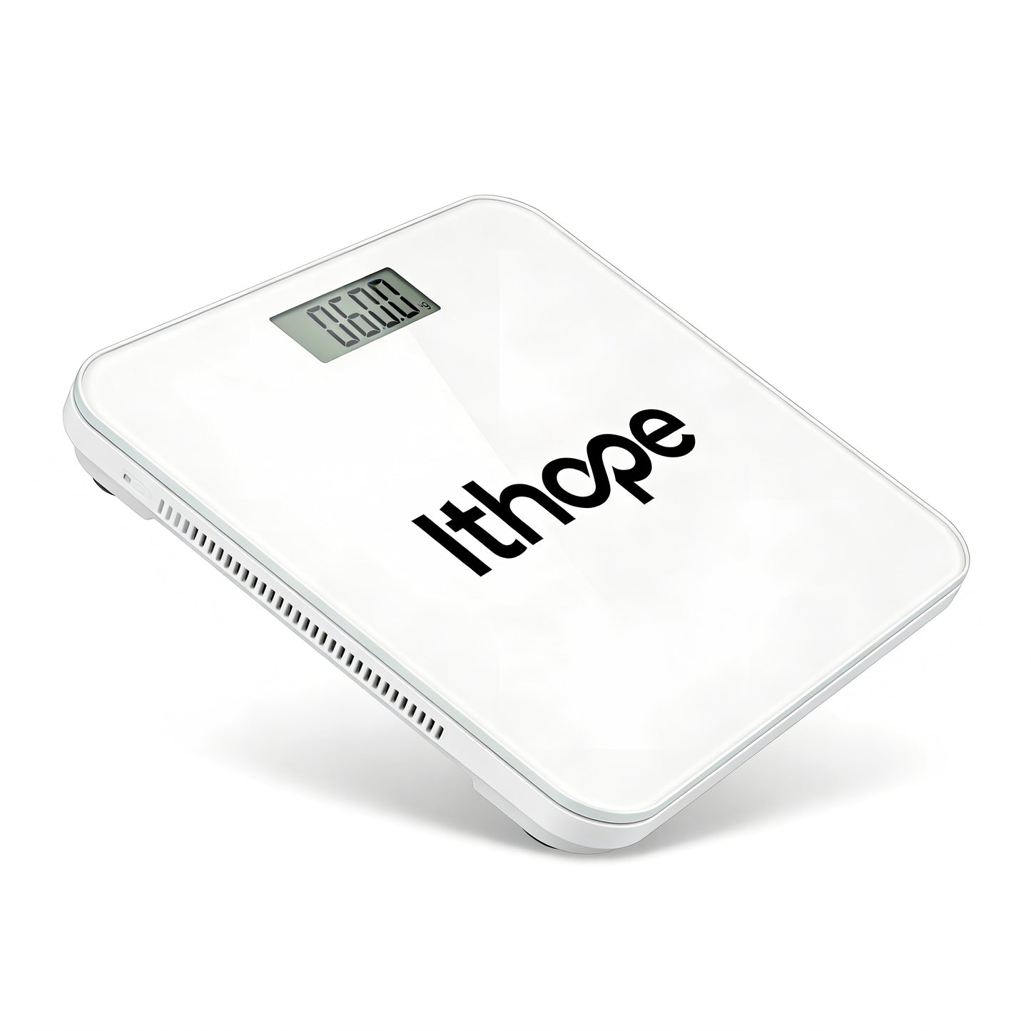 Ithope Portable Digital Bathroom Scale, High Precision Body Weight Scale with Tempered Glass Platform, Step-On Technology, LCD Display for Weight Monitoring