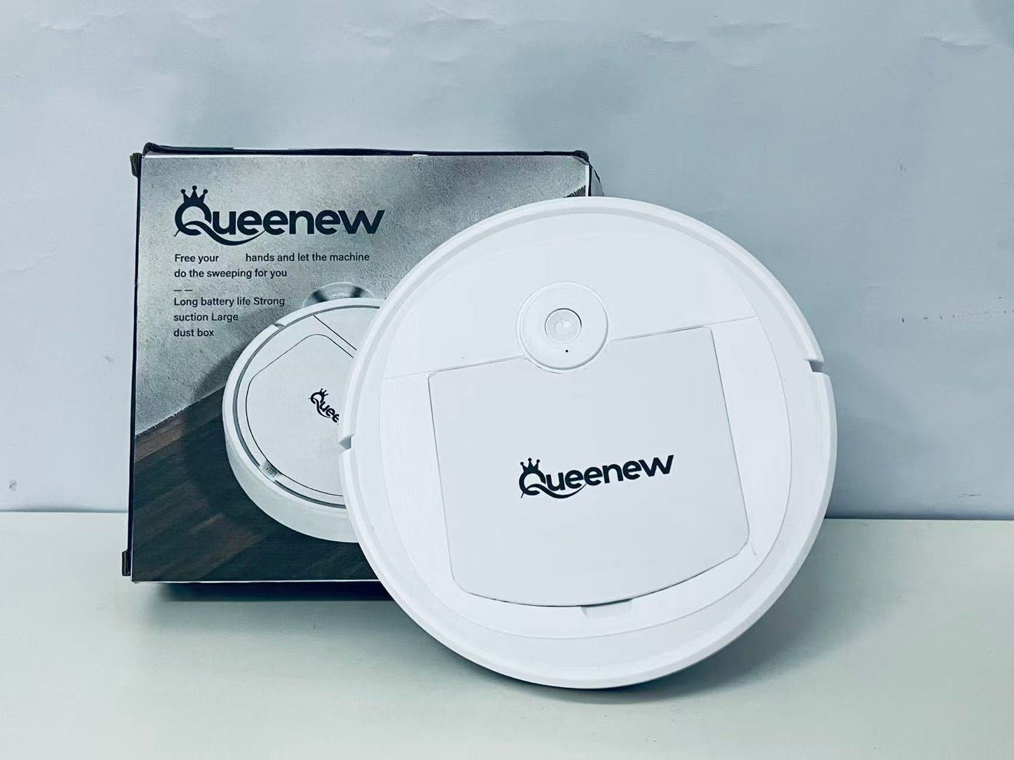 QUEENEW Electric Sweepers - Long Battery Life, Strong Suction, Large Dust Box, Automatic Home Cleaning Sweeping Device