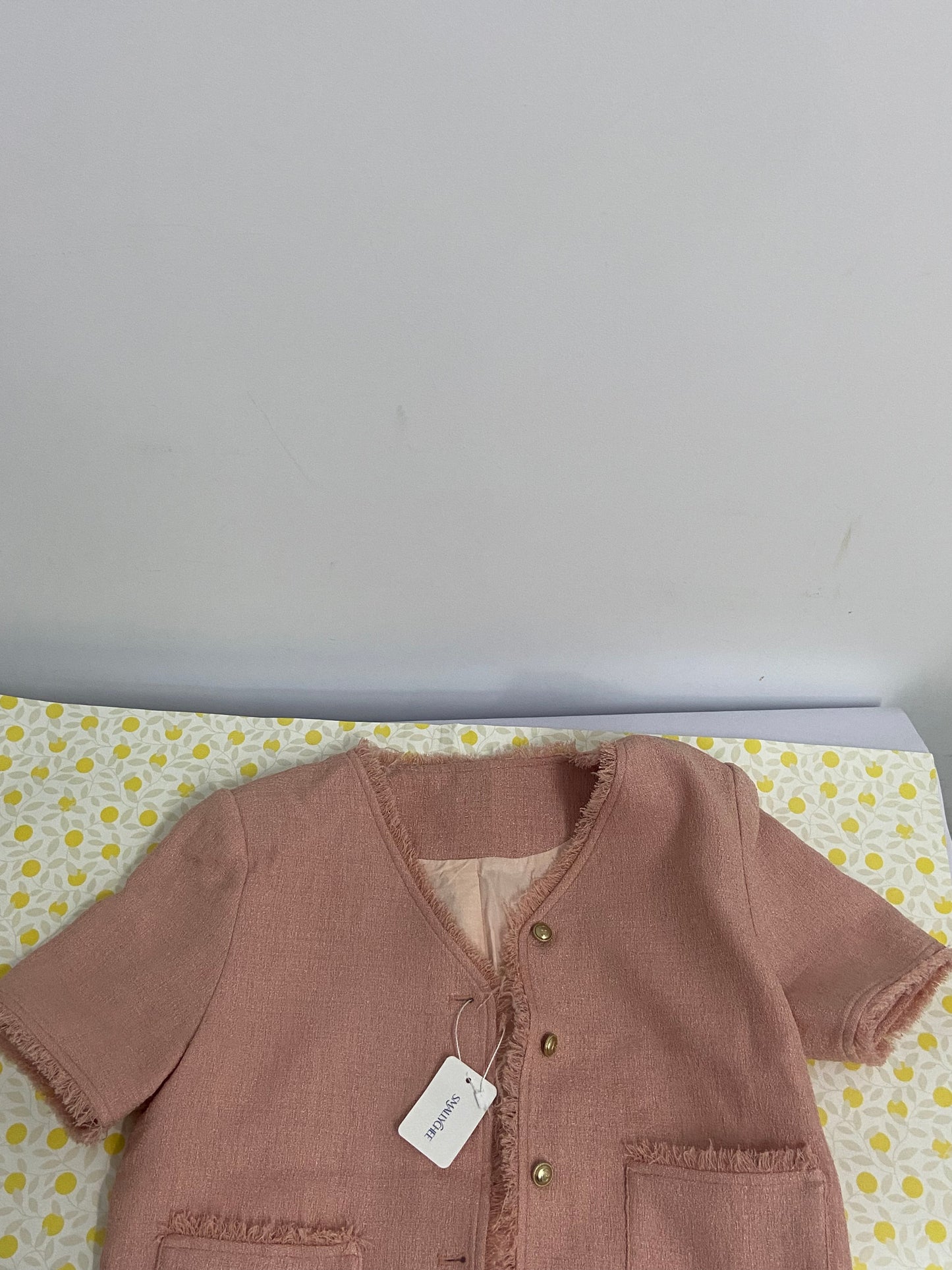 SMALLYCHEE  Vintage Women Woolen Tweed Coat O-Neck Slim Short Jackets Blends Outwear Tops