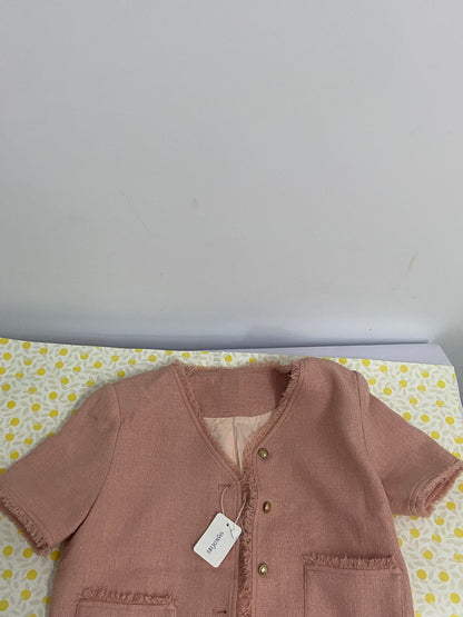 SMALLYCHEE  Vintage Women Woolen Tweed Coat O-Neck Slim Short Jackets Blends Outwear Tops