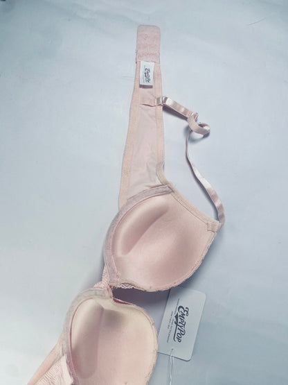 EMPTYPOP Bras Push Up Thick Padded Plunge Underwire T Shirt Lace Bra Lift Support for Women Add One Cup