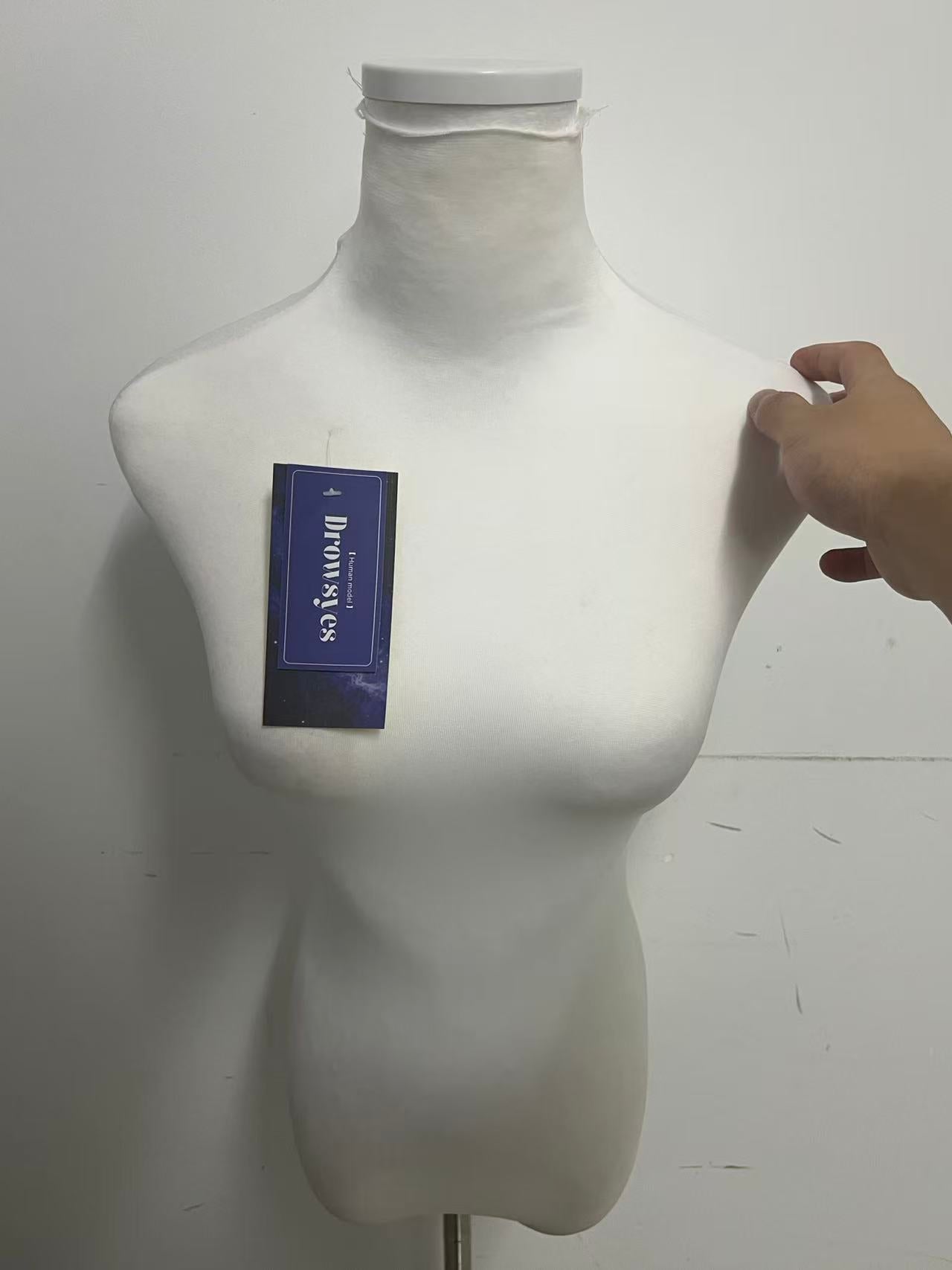 Drowsyes Female Half Body Cloth Covered Mannequin, Dress Form for Clothing Display, Detachable Neck Design for Boutiques & Window Shows