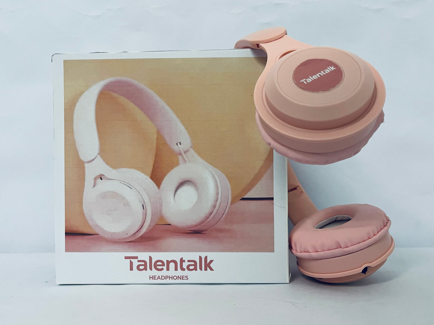 Talentalk Headphones Bluetooth Wireless Headphones Over Ear, 65H Playtime and 6 EQ Music Modes with Microphone, HiFi Stereo Foldable Lightweight Headset, Deep Bass for Home Office Cellphone PC Etc.(Pink)