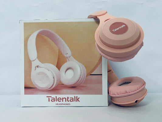 Talentalk Headphones Bluetooth Wireless Headphones Over Ear, 65H Playtime and 6 EQ Music Modes with Microphone, HiFi Stereo Foldable Lightweight Headset, Deep Bass for Home Office Cellphone PC Etc.(Pink)