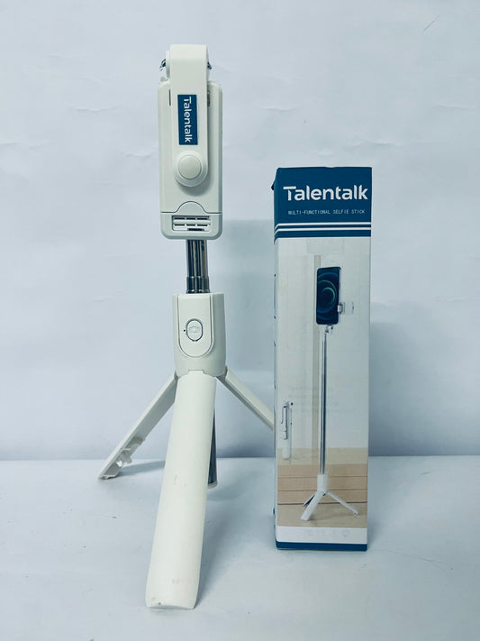 Talentalk Selfie sticks Selfie Stick Travel Tripod for Cell Phone with Remote Control and Phone Holder, Extendable Selfie Stick for iPhone,Tripod for Video Recording, 50 Inch, White