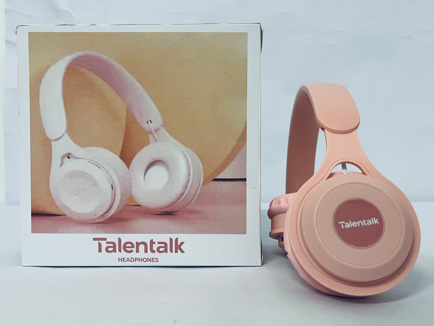 Talentalk Headphones Bluetooth Wireless Headphones Over Ear, 65H Playtime and 6 EQ Music Modes with Microphone, HiFi Stereo Foldable Lightweight Headset, Deep Bass for Home Office Cellphone PC Etc.(Pink)