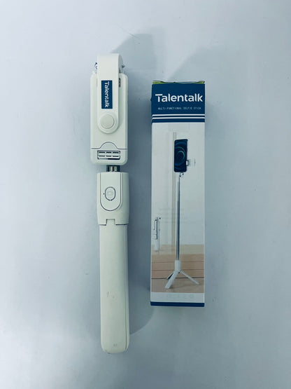 Talentalk Selfie sticks Selfie Stick Travel Tripod for Cell Phone with Remote Control and Phone Holder, Extendable Selfie Stick for iPhone,Tripod for Video Recording, 50 Inch, White