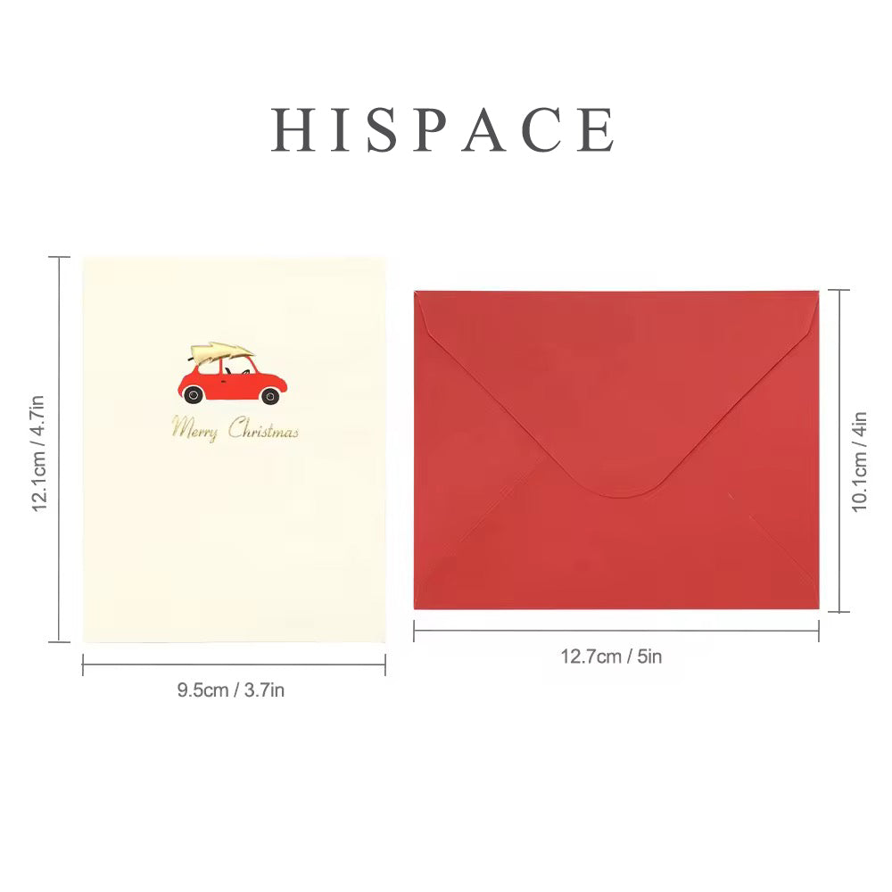 HISPACE Printed greeting cards 10 Glittery Assorted Christmas Cards with Envelopes & 1 wrapped box
