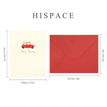 HISPACE Printed greeting cards 10 Glittery Assorted Christmas Cards with Envelopes & 1 wrapped box