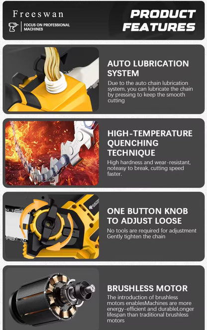 Freeswan-Electric saws-Freeswan for Dewalt 20V Battery 8-Inch Cordless Handheld Mini Saw Garden Electric Chain Saw