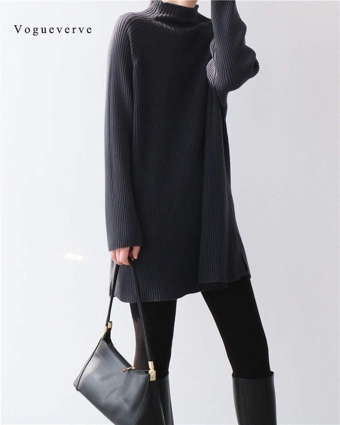 Vogueverve Sweaters Womens Oversized Long Sweater Dress 2025 Plus Size Tunic Pullover Knit Fall Dresses