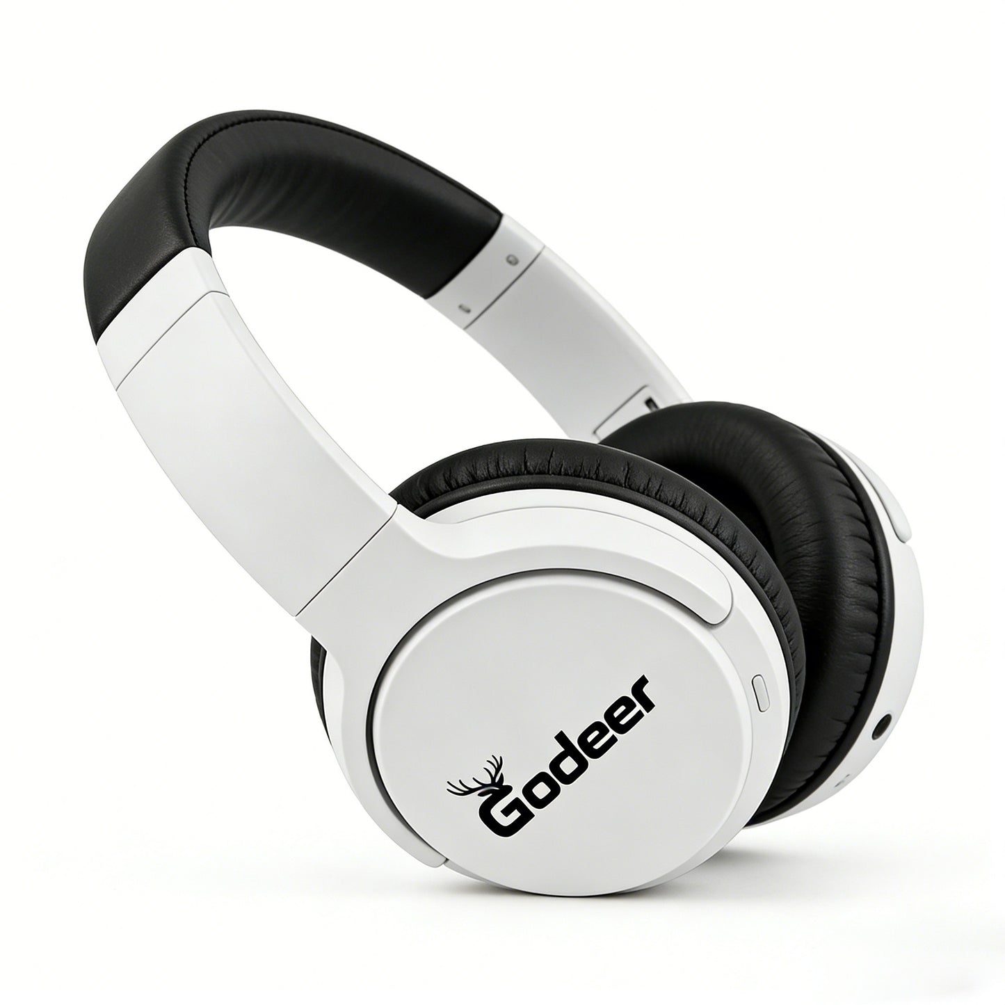 Godeer Black & White Over-Ear Bluetooth Headphones, Wireless Noise Cancelling Headset with Deep Bass, Foldable & Portable, Long Battery Life for Music, Gaming & Calls