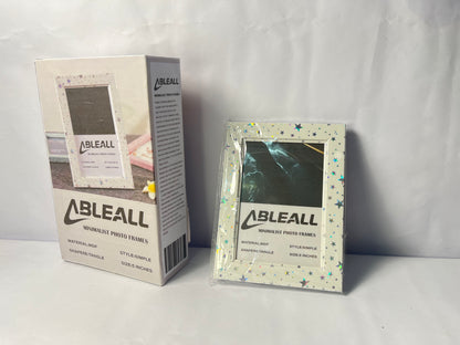 ABLEALL Beautiful stars 5x7 inch Picture Frame for Wall Hanging or Tabletop Poster Frame Display, Square Wood Wall Gallery Photo Frame