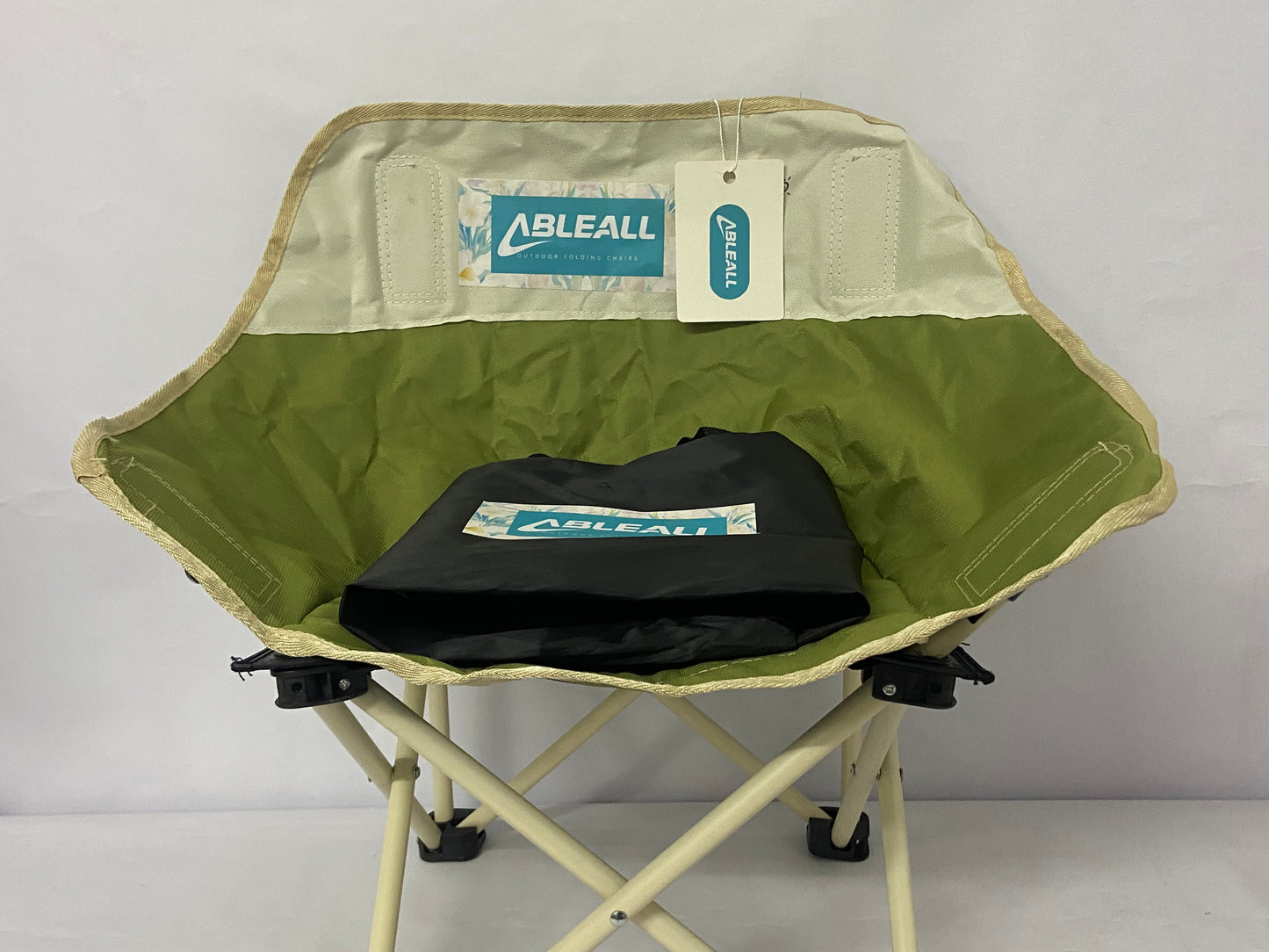 ABLEALL Compact Camping Chairs Portable Folding for Outside with Carry Bag Lightweight Moon Chairs for Travel Picnic Hiking Beach Fishing