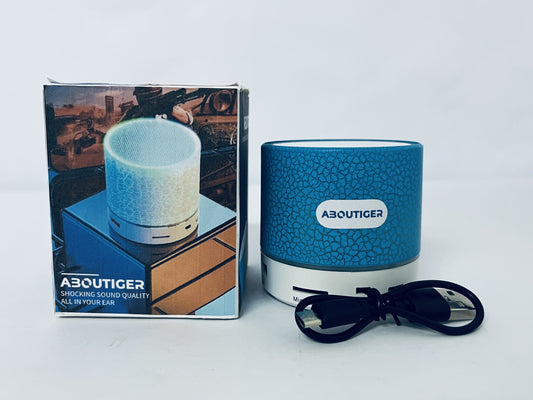 ABOUTIGER Portable Mini Speaker, Super Bass Stereo Rechargeable Speaker with LED Lights