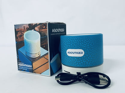 ABOUTIGER Portable Mini Speaker, Super Bass Stereo Rechargeable Speaker with LED Lights
