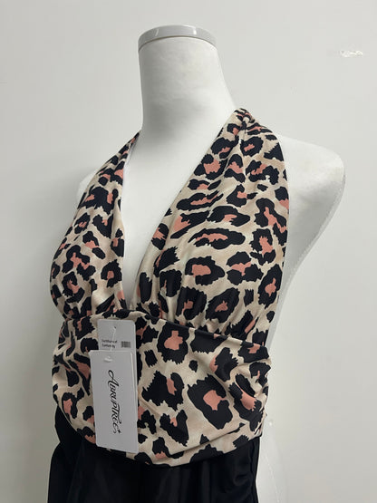 ABRUPTREE Leopard print swimsuit Women's V-Neck