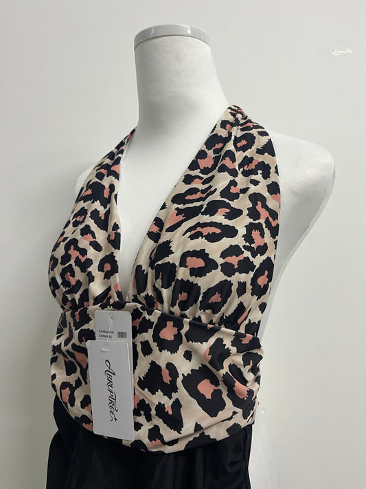 ABRUPTREE Leopard print swimsuit Women's V-Neck