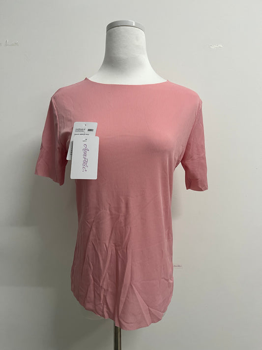 ABRUPTREE Womens Basic Tees Summer Short Sleeve Shirts Slim Fit Tight T Shirt Going Out Tops-pink