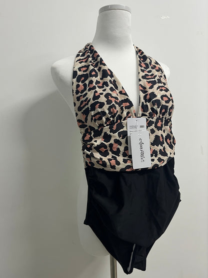 ABRUPTREE Leopard print swimsuit Women's V-Neck