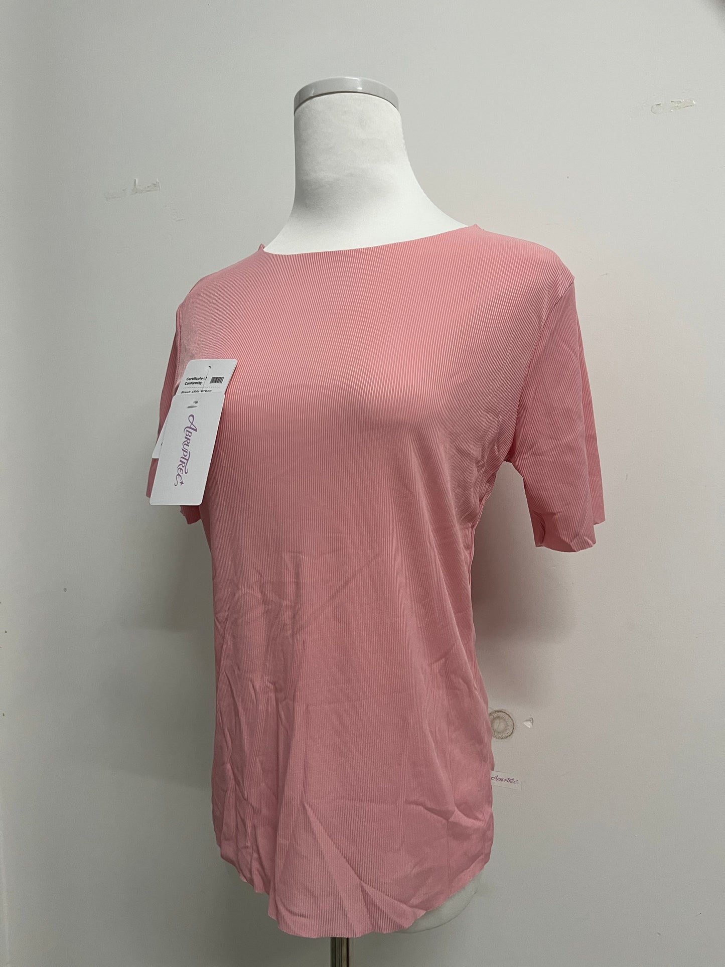 ABRUPTREE Womens Basic Tees Summer Short Sleeve Shirts Slim Fit Tight T Shirt Going Out Tops-pink