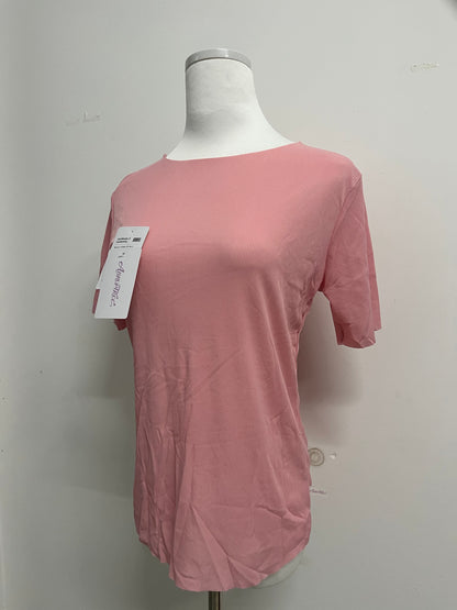 ABRUPTREE Womens Basic Tees Summer Short Sleeve Shirts Slim Fit Tight T Shirt Going Out Tops-pink