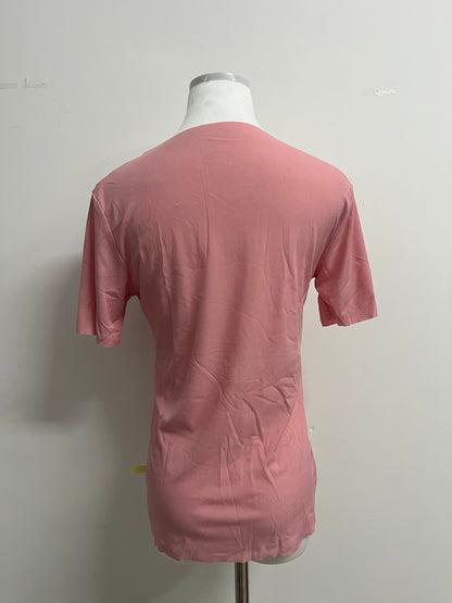 ABRUPTREE Womens Basic Tees Summer Short Sleeve Shirts Slim Fit Tight T Shirt Going Out Tops-pink