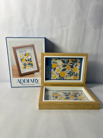 ADDIARY Picture frames 2Pcs Floating Frame, 7 x 5 Inch Natural Wood Pictures Frames for Pressed Flowers Standing Wall Hanging Picture Collection, Natural Wood