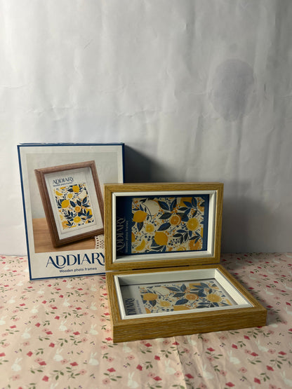 ADDIARY Picture frames 2Pcs Floating Frame, 7 x 5 Inch Natural Wood Pictures Frames for Pressed Flowers Standing Wall Hanging Picture Collection, Natural Wood