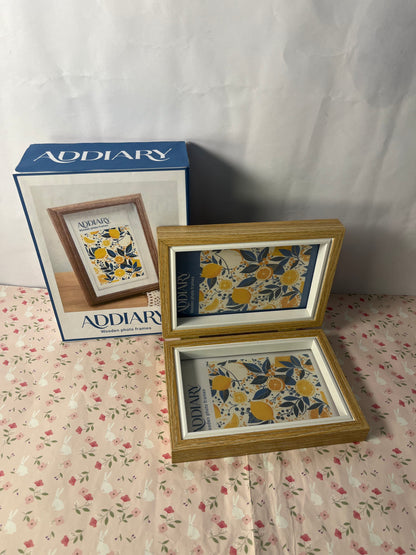 ADDIARY Picture frames 2Pcs Floating Frame, 7 x 5 Inch Natural Wood Pictures Frames for Pressed Flowers Standing Wall Hanging Picture Collection, Natural Wood