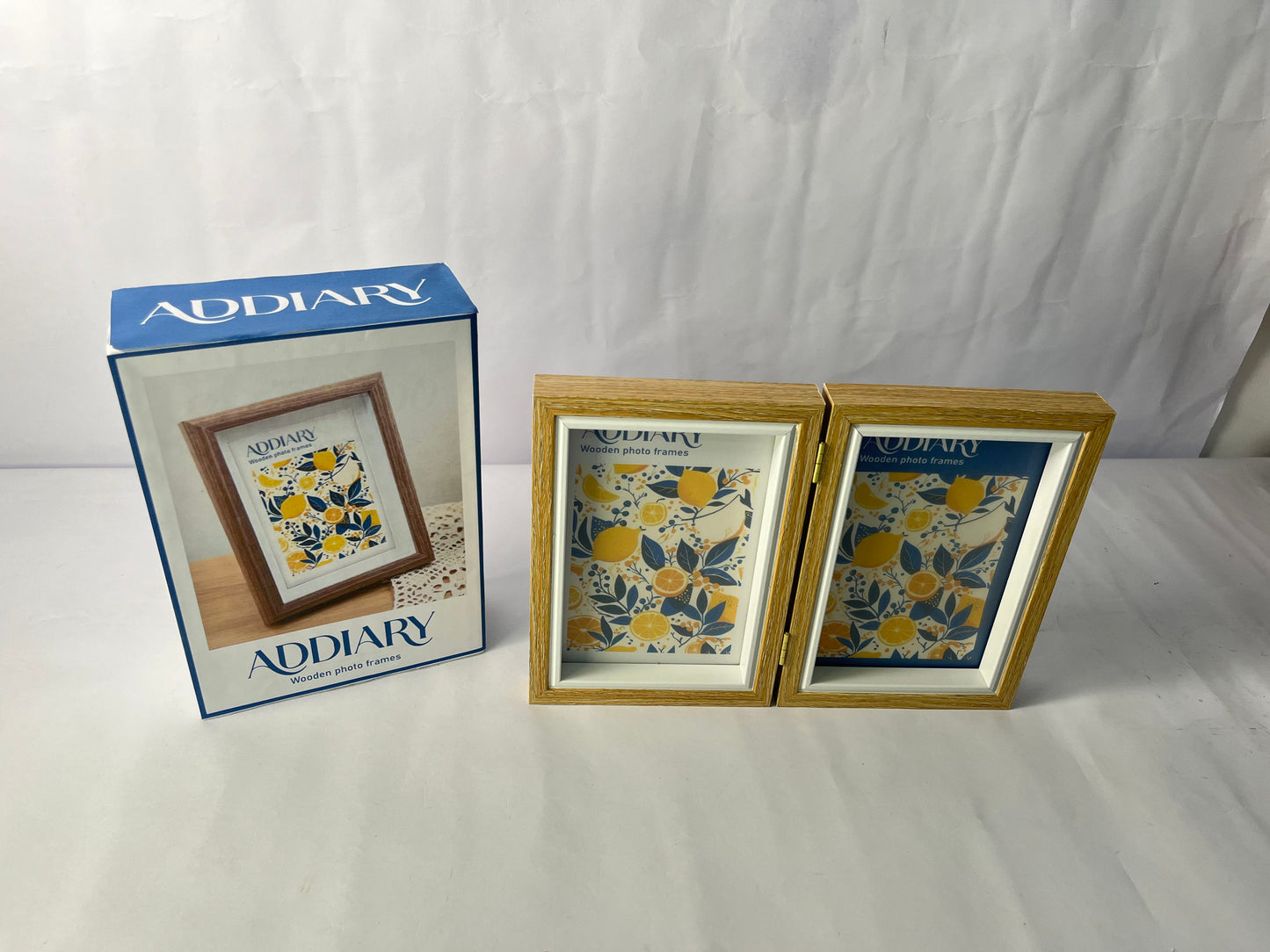ADDIARY Picture frames 2Pcs Floating Frame, 7 x 5 Inch Natural Wood Pictures Frames for Pressed Flowers Standing Wall Hanging Picture Collection, Natural Wood