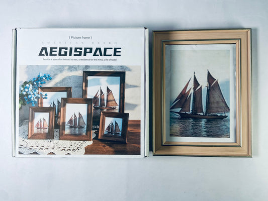 AEGISPACE Picture Frame, 16" x 20" matted to 8" x 10", Gold
