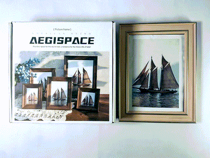 AEGISPACE Picture Frame, 16" x 20" matted to 8" x 10", Gold