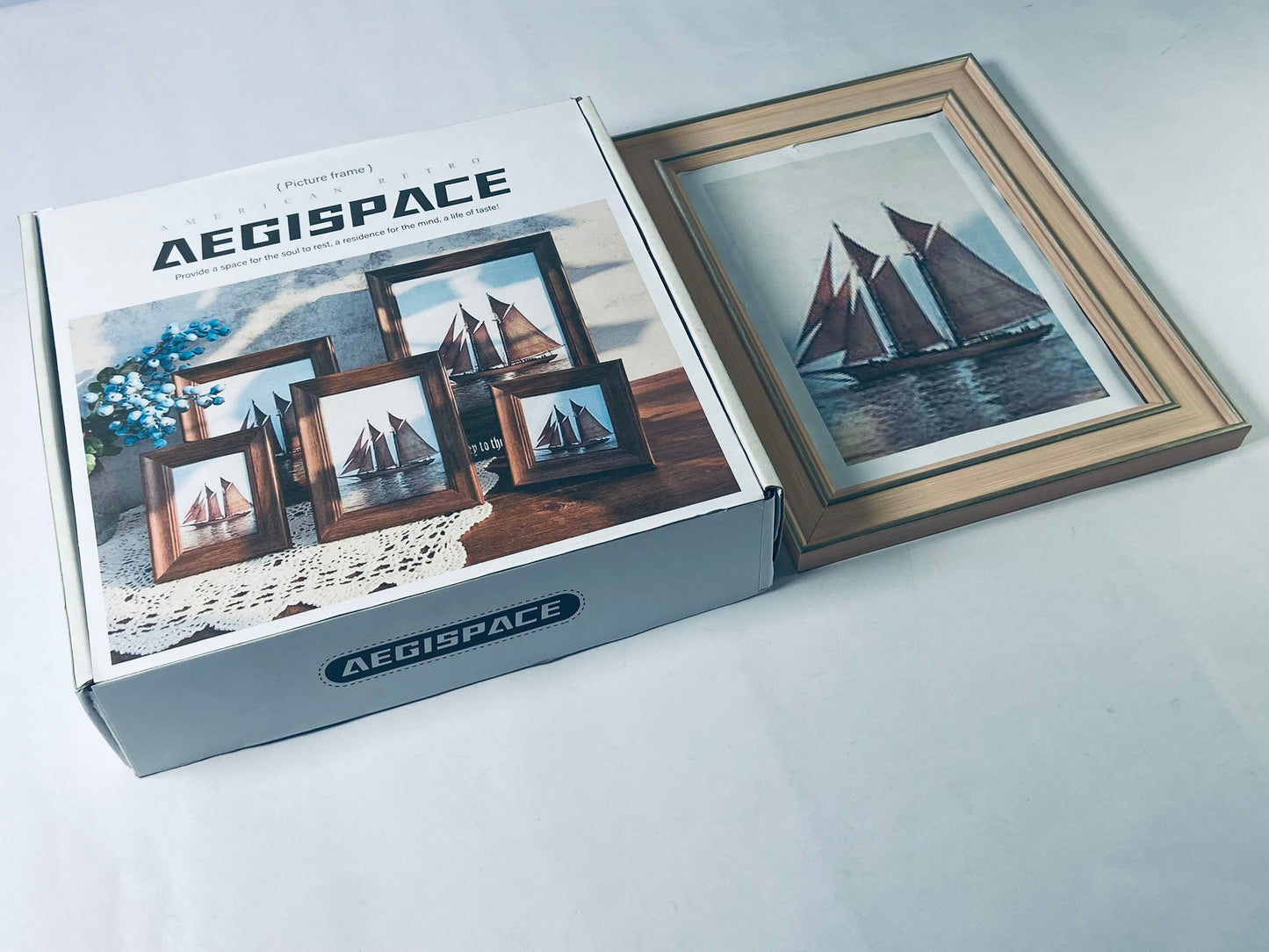 AEGISPACE Picture Frame, 16" x 20" matted to 8" x 10", Gold