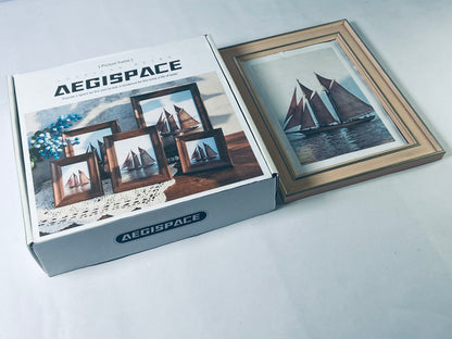 AEGISPACE Picture Frame, 16" x 20" matted to 8" x 10", Gold