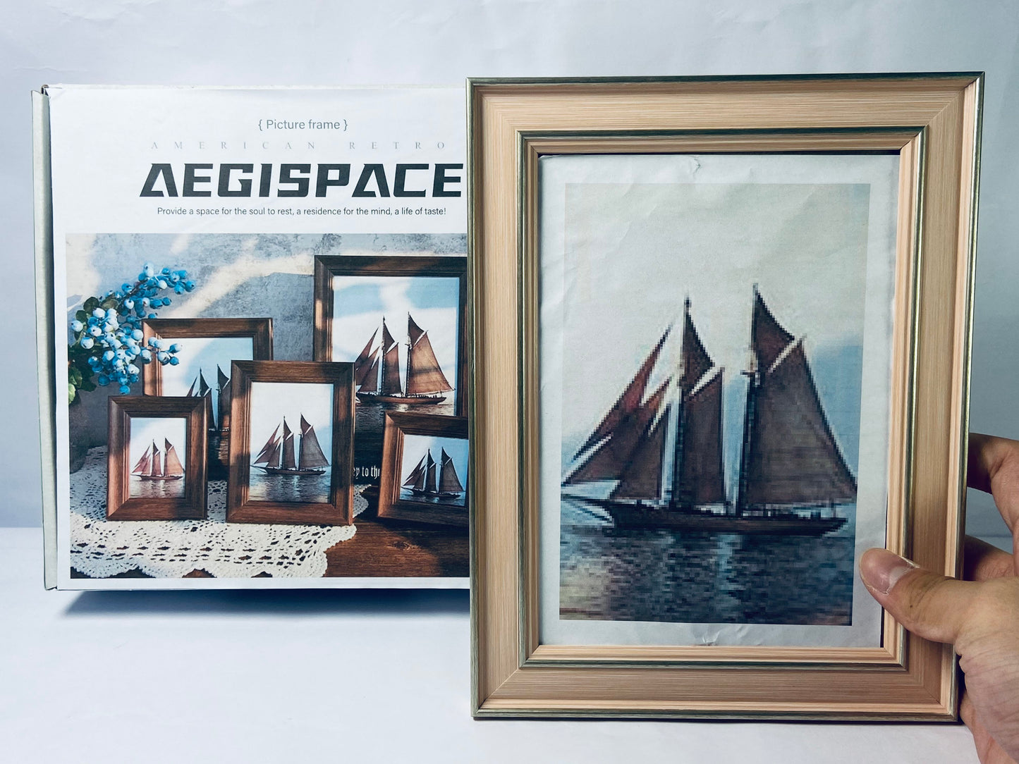 AEGISPACE Picture Frame, 16" x 20" matted to 8" x 10", Gold