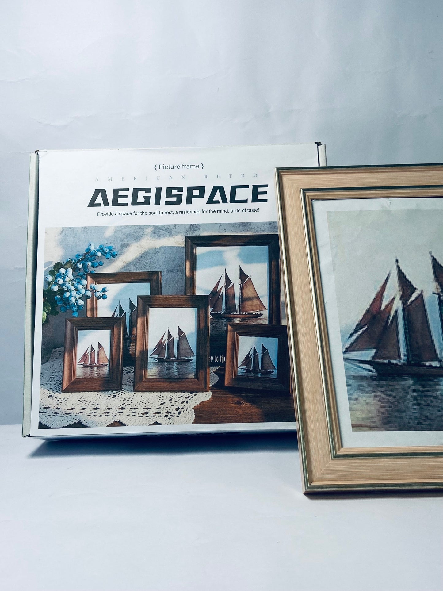 AEGISPACE Picture Frame, 16" x 20" matted to 8" x 10", Gold