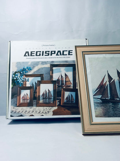 AEGISPACE Picture Frame, 16" x 20" matted to 8" x 10", Gold