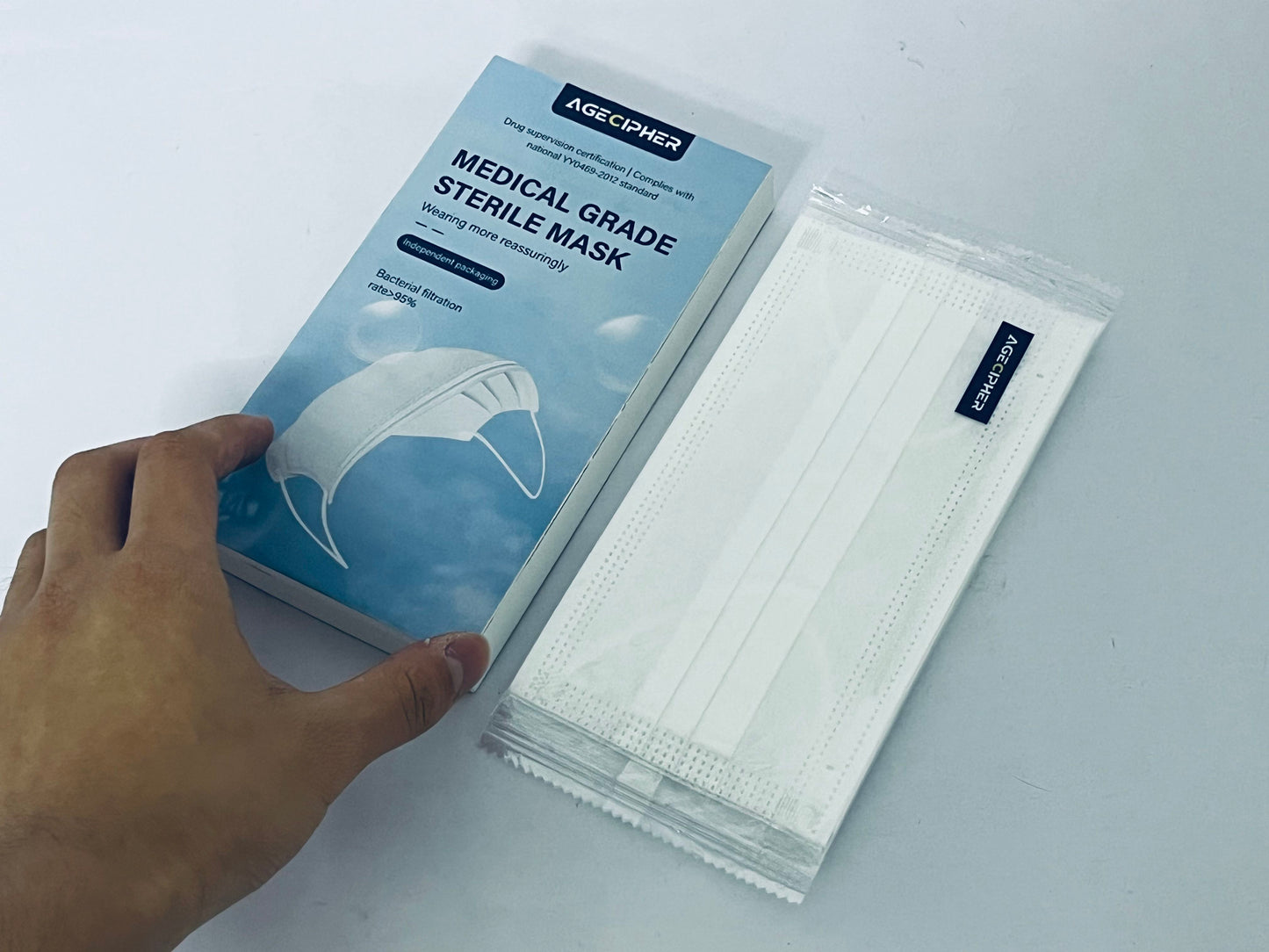  AGECIPHER Disposable Face Mask, 8 PCS White Masks, 3 Ply Protection Face Masks