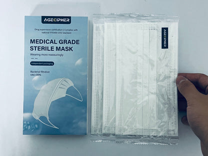  AGECIPHER Disposable Face Mask, 8 PCS White Masks, 3 Ply Protection Face Masks