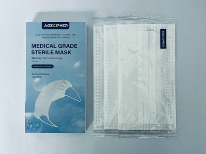  AGECIPHER Disposable Face Mask, 8 PCS White Masks, 3 Ply Protection Face Masks