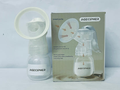 AGECIPHER Handheld Manual Breast Pump – Portable & BPA-Free Milk Extractor for Breastfeeding Moms, Soft Silicone Suction, Quiet & Easy to Use