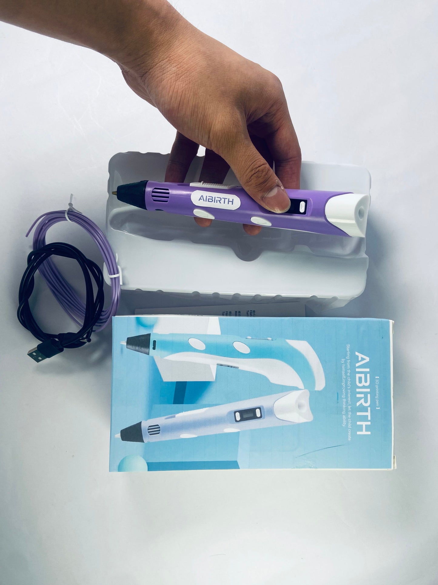 AIBIRTH 3D Printing Pen with Display - Includes 3D Pen, 1 Starter Colors of PLA Filament and Power Cable