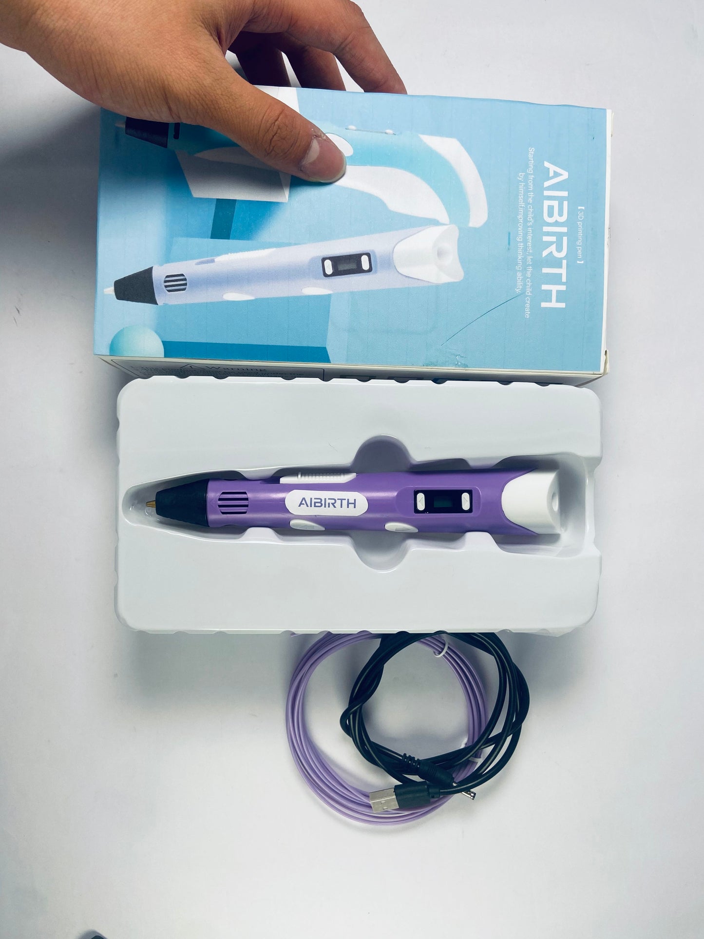 AIBIRTH 3D Printing Pen with Display - Includes 3D Pen, 1 Starter Colors of PLA Filament and Power Cable