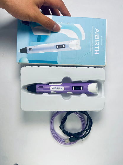 AIBIRTH 3D Printing Pen with Display - Includes 3D Pen, 1 Starter Colors of PLA Filament and Power Cable