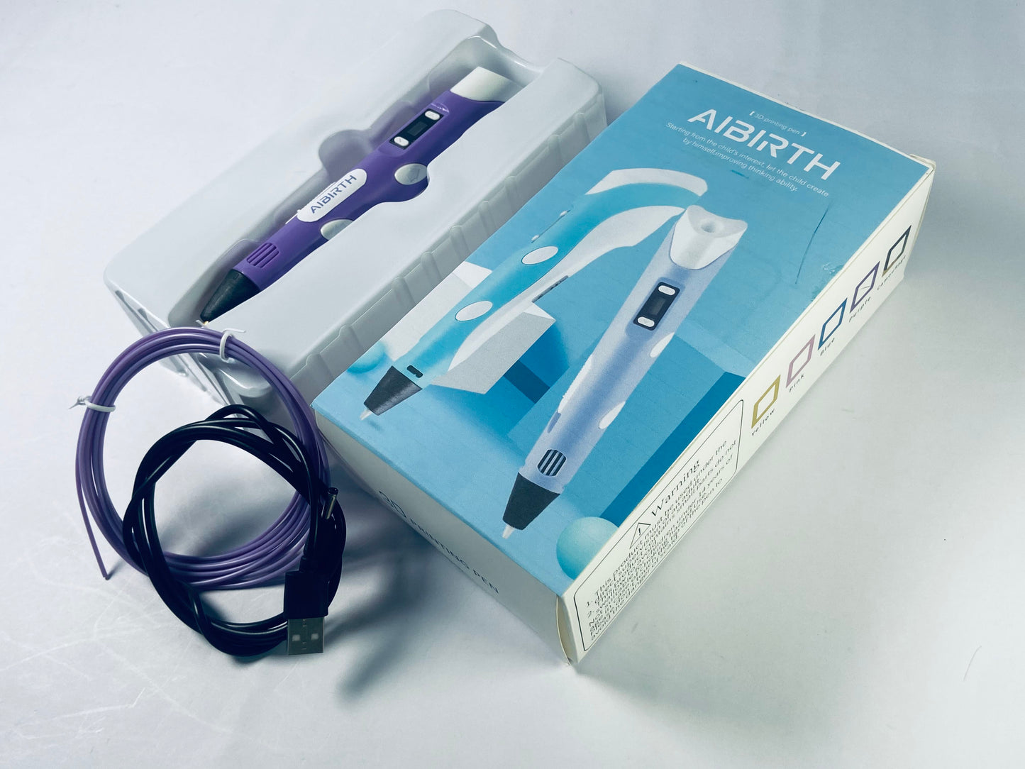 AIBIRTH 3D Printing Pen with Display - Includes 3D Pen, 1 Starter Colors of PLA Filament and Power Cable