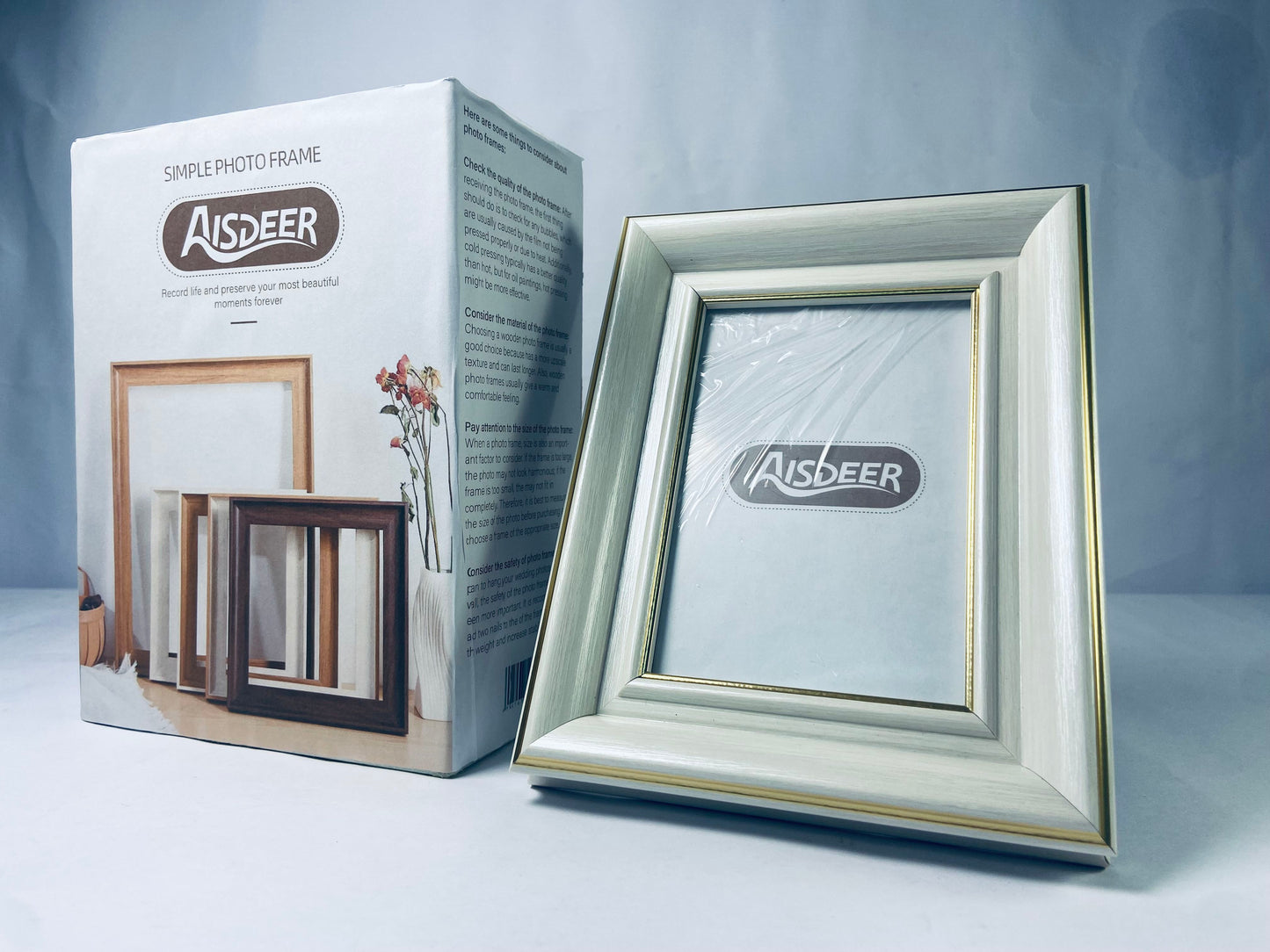 AISDEER Farmhouse Rustic Picture Frame Sets Distressed Farmhouse Plastic Frame with HD plastic cover for Wall Mount or Tabletop Display