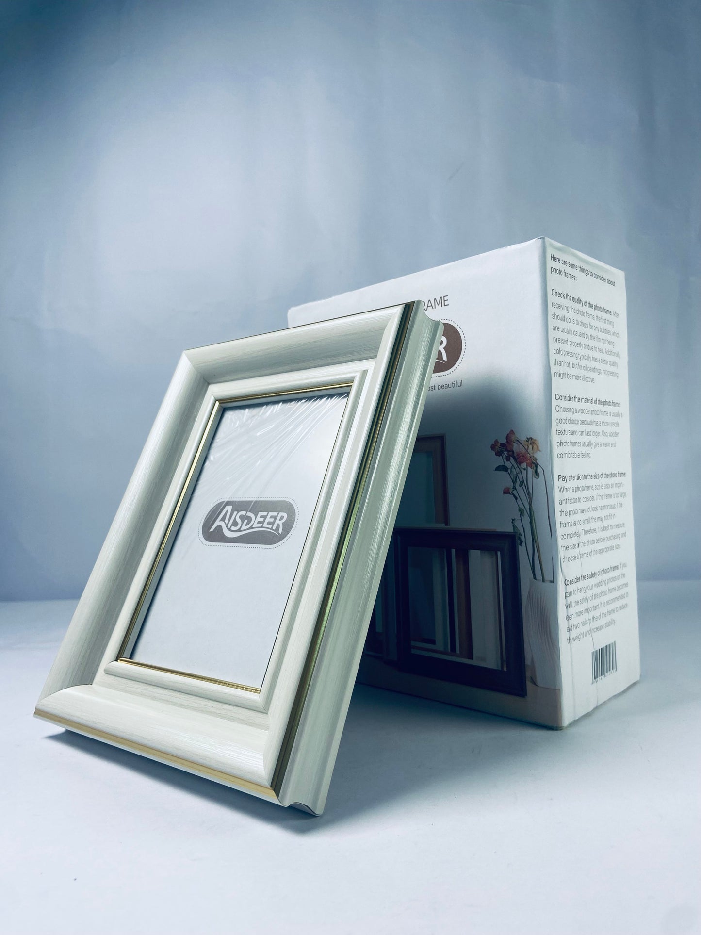 AISDEER Farmhouse Rustic Picture Frame Sets Distressed Farmhouse Plastic Frame with HD plastic cover for Wall Mount or Tabletop Display